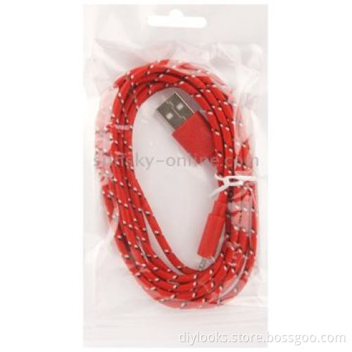Nylon Netting Style USB Data Transfer Charge Cable for iPhone 5